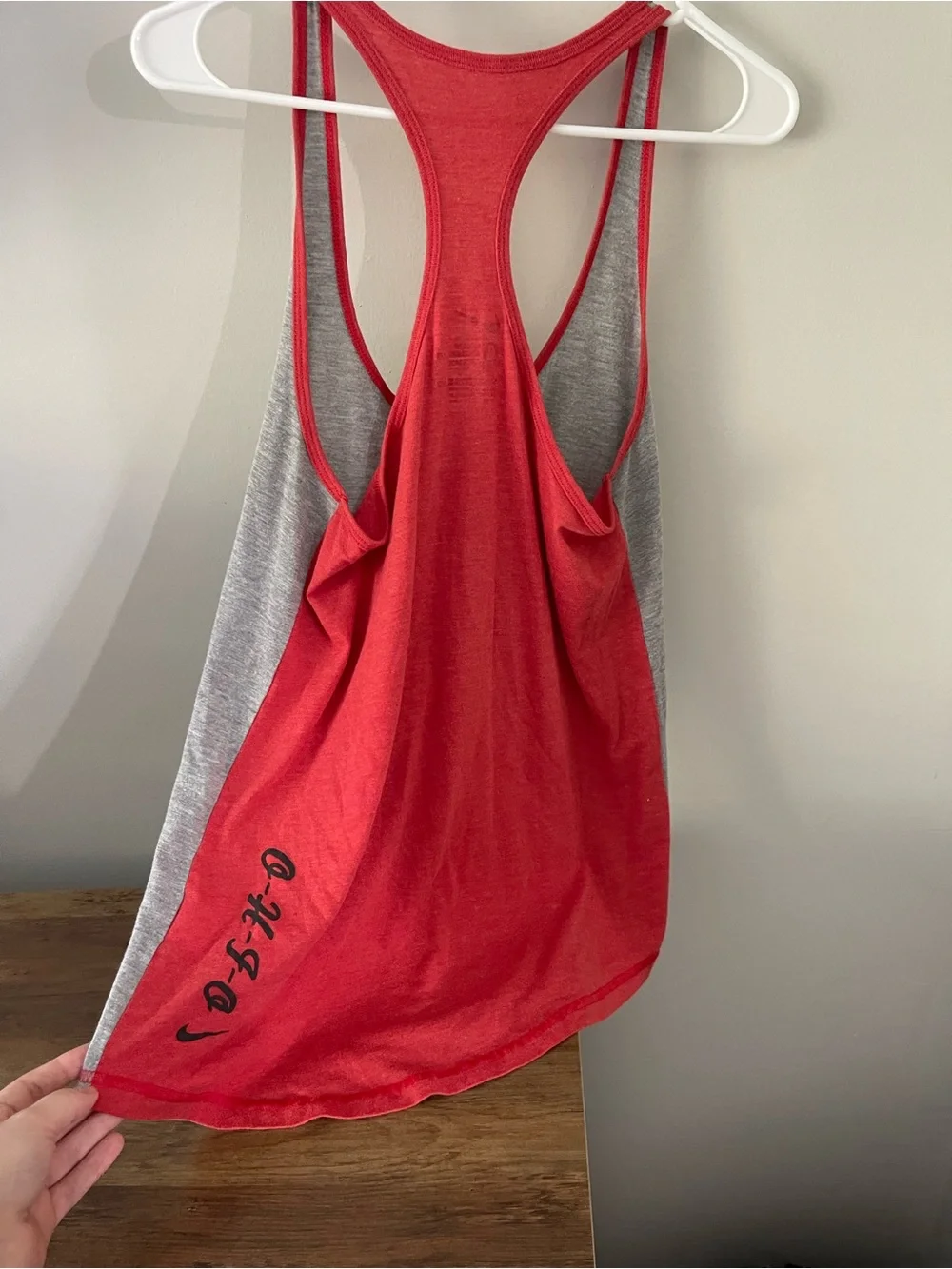 Women’s Nike Gray and Red Ohio State Football Racerback Tank size medium
